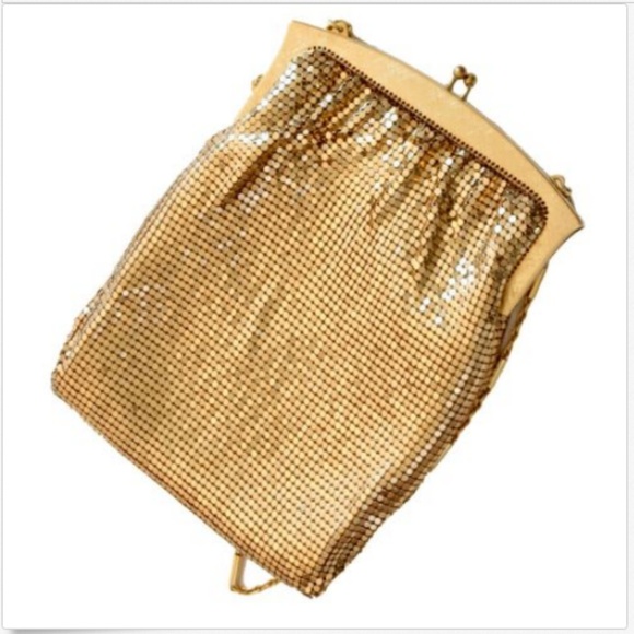 Vintage Whiting Davis Evening Bag Gold Mesh Glamour Retro 1940s Frame Bag - Picture 5 of 7
